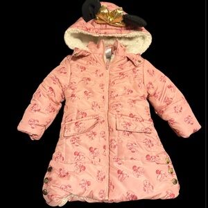 ❤️ - Disney Minnie Mouse puffer jacket fleece Sherpa lined size 2T